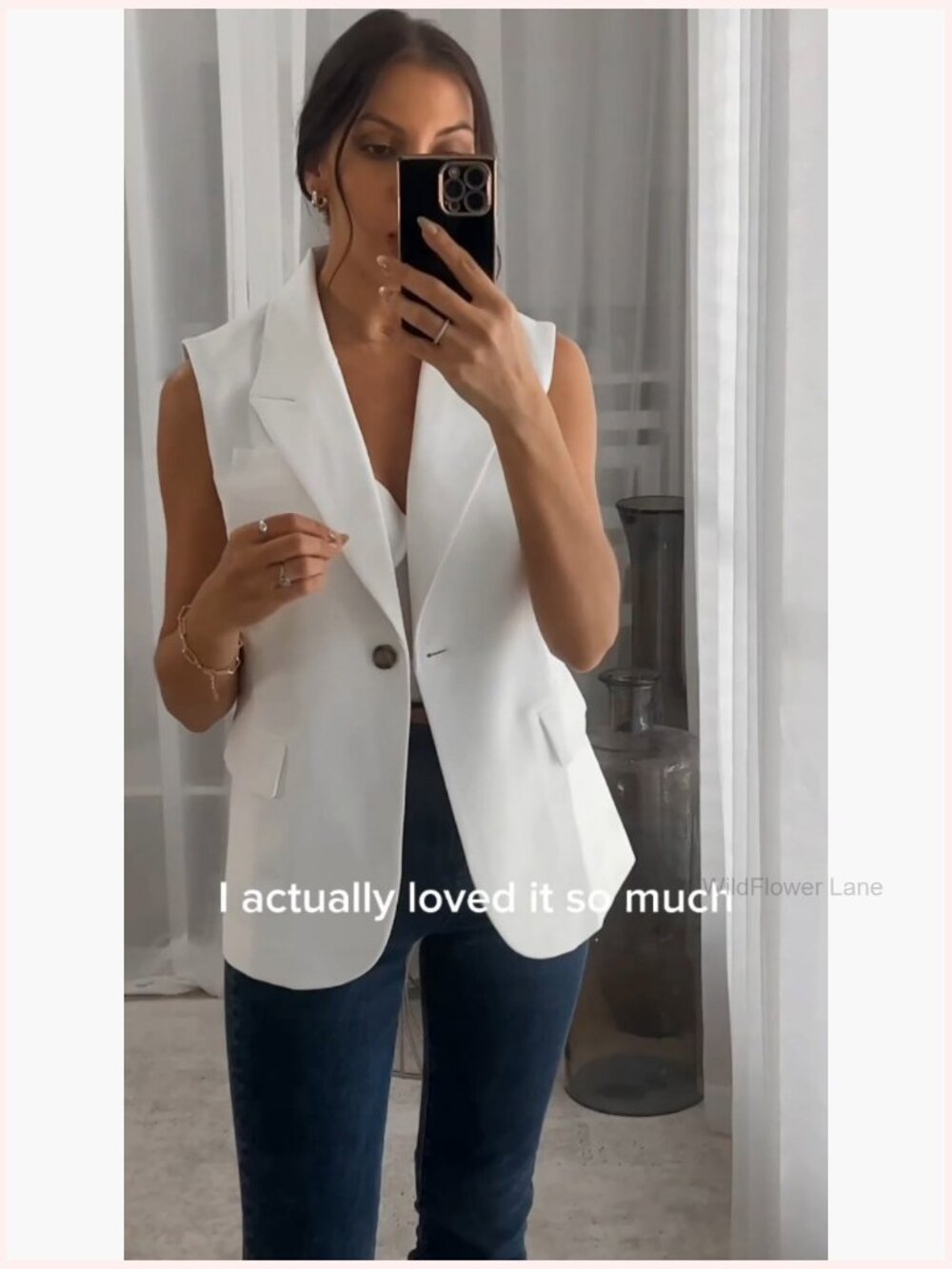 Sleeveless Blazer Vest - Lightweight Lined Business Casual Work Office Tops - Picture 7 of 7